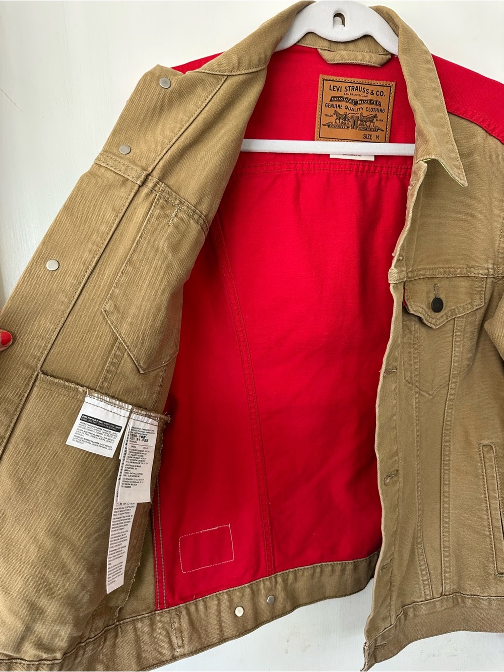 Levi’s Fresh Leaves Justin Timberlake Special Edition Brown Red Denim Jacket M - Picture 6 of 7